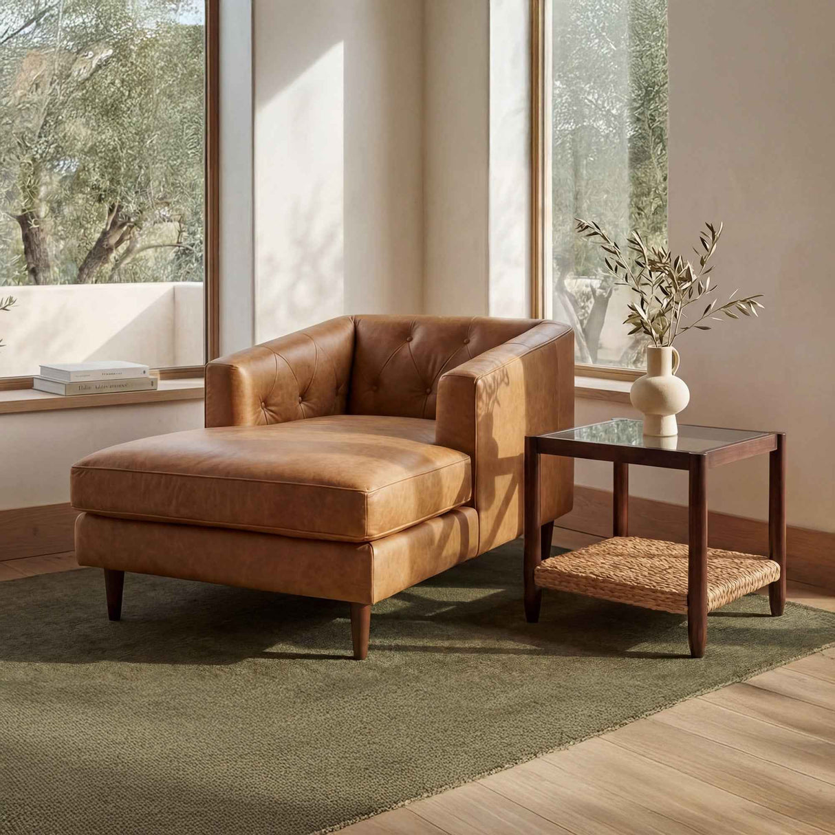 Dunmore Tan Chaise by Moe's Home at Eve Furniture