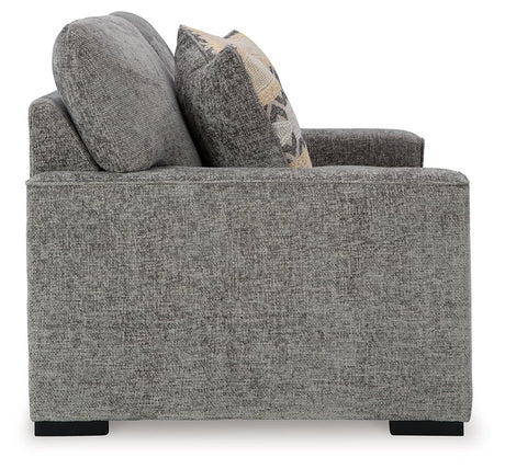 Dunmor Graphite Loveseat by Ashley at Eve Furniture