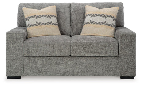 Dunmor Graphite Loveseat by Ashley at Eve Furniture