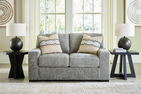 Dunmor Graphite Loveseat by Ashley at Eve Furniture