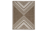 Dunsler Brown/Cream 5' x 7' Rug by Ashley at Eve Furniture