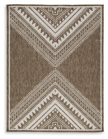Dunsler Brown/Cream 8' x 10' Rug by Ashley at Eve Furniture