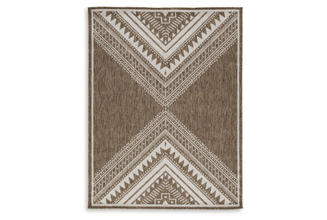 Dunsler Brown/Cream 8' x 10' Rug by Ashley at Eve Furniture