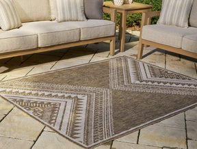 Dunsler Brown/Cream 8' x 10' Rug by Ashley at Eve Furniture