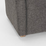 Dunstan Accent Chair Upholstered Gray Twill Fabric and Medium Brown Wood Feet by Mercana at Eve Furniture