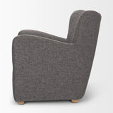 Dunstan Accent Chair Upholstered Gray Twill Fabric and Medium Brown Wood Feet by Mercana at Eve Furniture