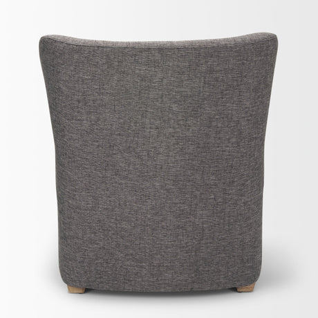 Dunstan Accent Chair Upholstered Gray Twill Fabric and Medium Brown Wood Feet by Mercana at Eve Furniture