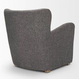 Dunstan Accent Chair Upholstered Gray Twill Fabric and Medium Brown Wood Feet by Mercana at Eve Furniture