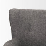 Dunstan Accent Chair Upholstered Gray Twill Fabric and Medium Brown Wood Feet by Mercana at Eve Furniture