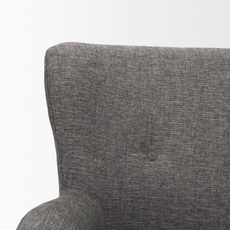 Dunstan Accent Chair Upholstered Gray Twill Fabric and Medium Brown Wood Feet by Mercana at Eve Furniture