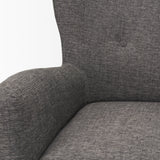 Dunstan Accent Chair Upholstered Gray Twill Fabric and Medium Brown Wood Feet by Mercana at Eve Furniture