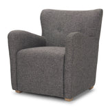 Dunstan Accent Chair Upholstered Gray Twill Fabric and Medium Brown Wood Feet by Mercana at Eve Furniture