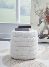 Duntler Ivory Storage Ottoman by Ashley at Eve Furniture