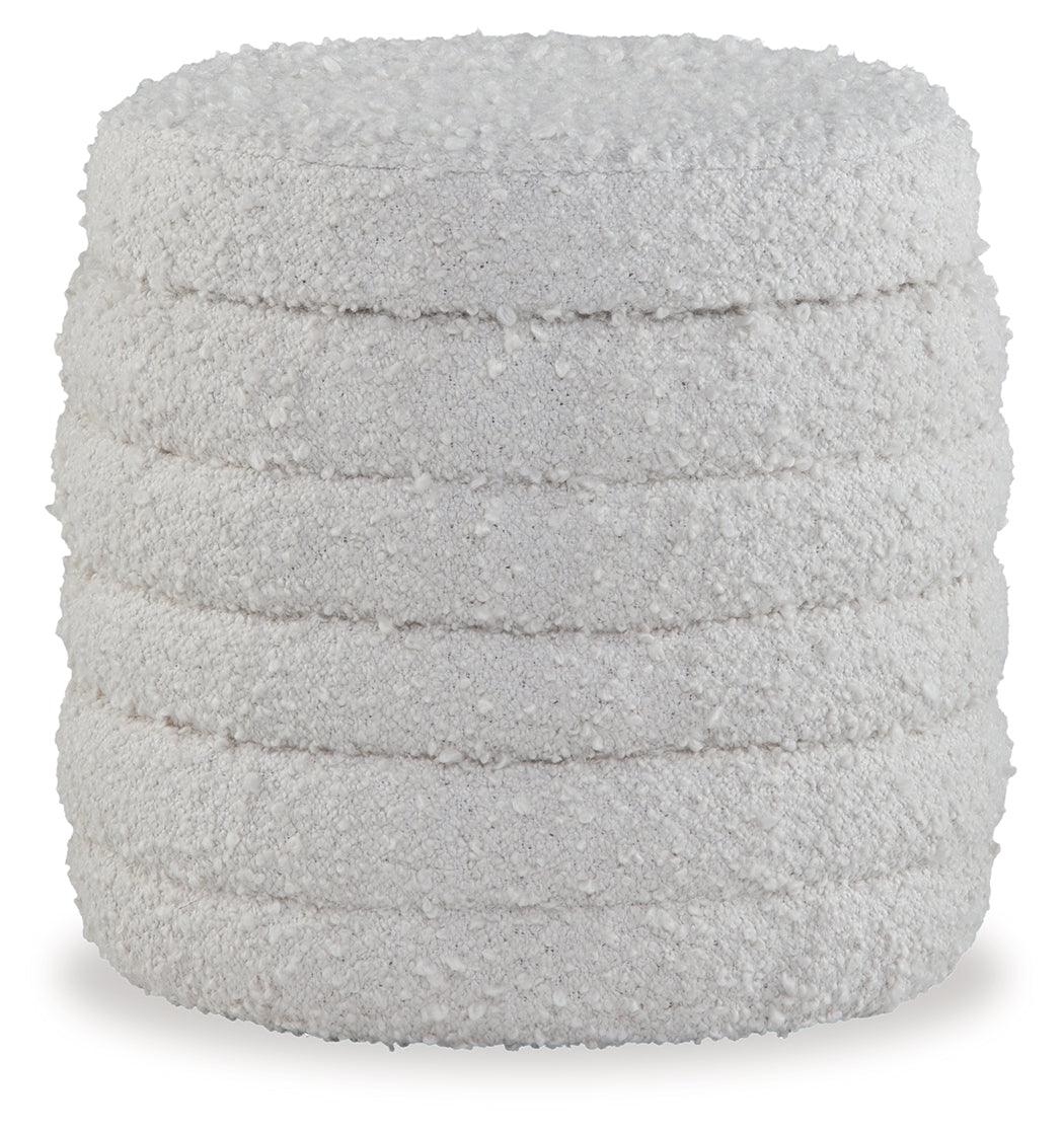 Duntler Ivory Storage Ottoman by Ashley at Eve Furniture