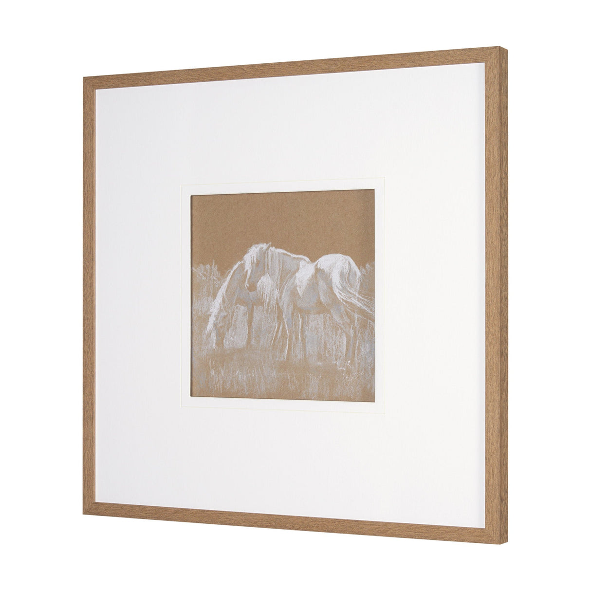 Duo I Horses by Mercana Studio a Framed Art Print Matted under Glass by Mercana at Eve Furniture