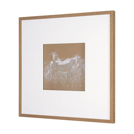 Duo II Horses by Mercana Studio a Framed Art Print Matted under Glass by Mercana at Eve Furniture