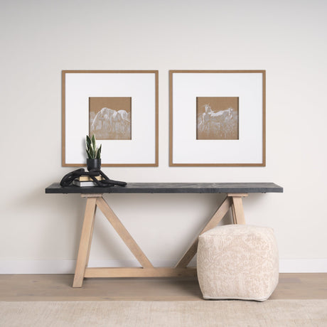 Duo II Horses by Mercana Studio a Framed Art Print Matted under Glass by Mercana at Eve Furniture