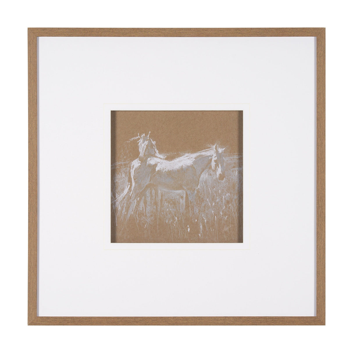 Duo II Horses by Mercana Studio a Framed Art Print Matted under Glass by Mercana at Eve Furniture