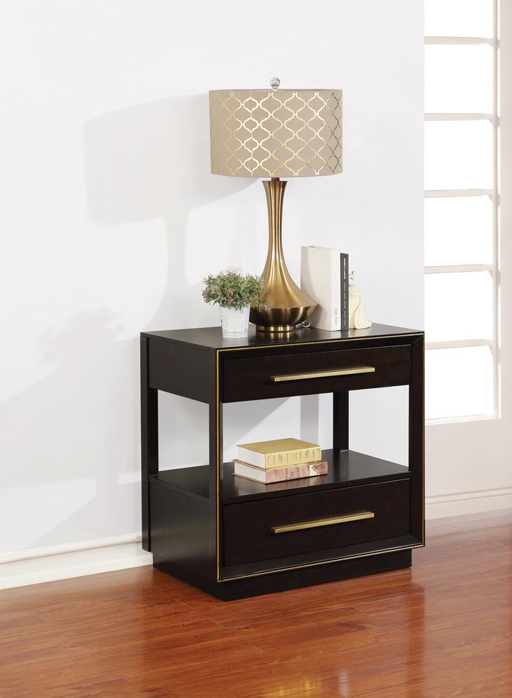 Durango 2-Drawer Nightstand Smoked Peppercorn