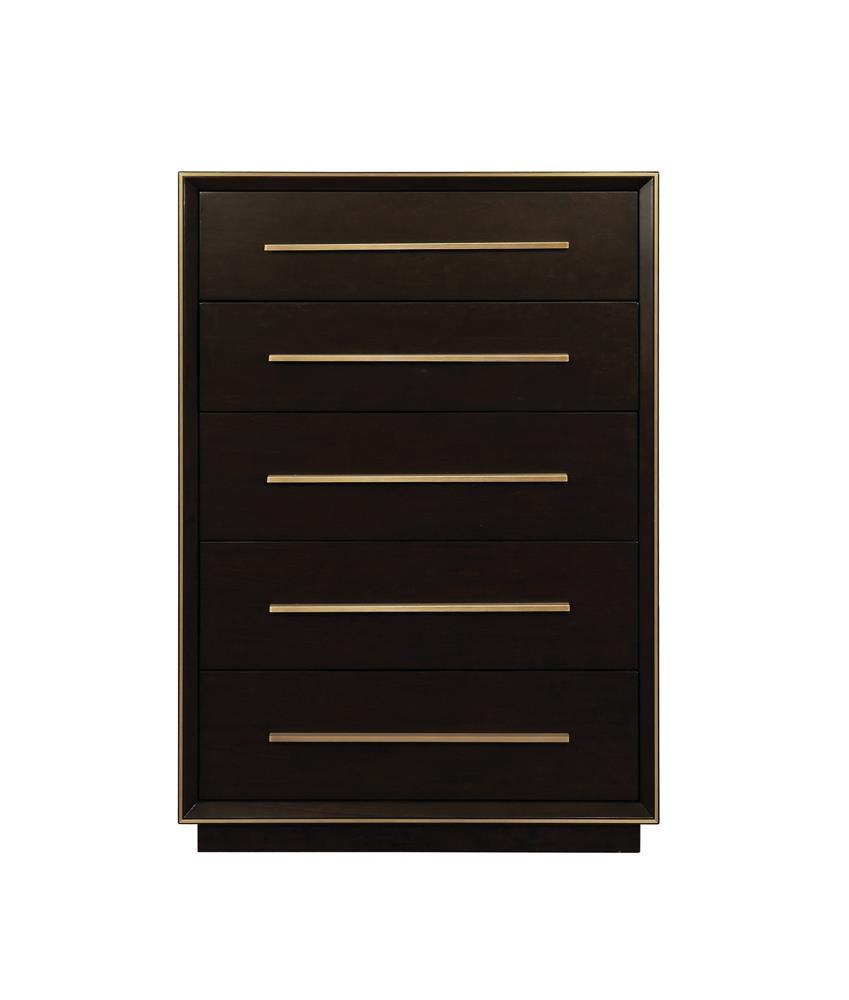 Durango Smoked Peppercorn 5-Drawer Chest by Coaster at Eve Furniture