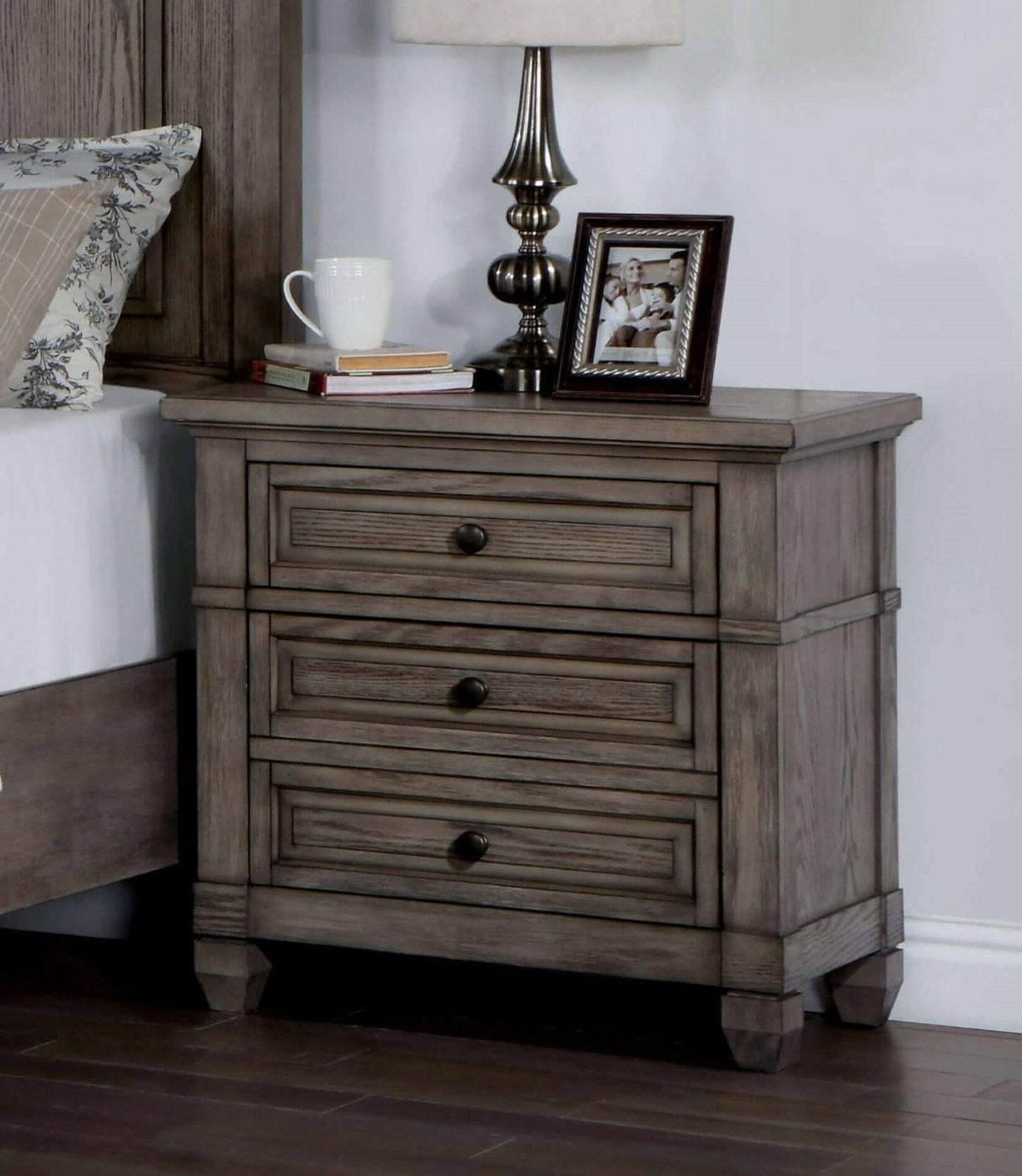 Durango Warm Gray Night Stand by Furniture of America at Eve Furniture