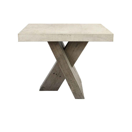 Durant End Table - Antique White/Distressed Gray by Classic Home at Eve Furniture