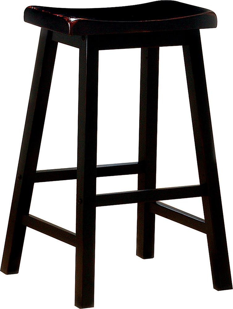 Durant Black Wooden Bar Stools, Set of 2