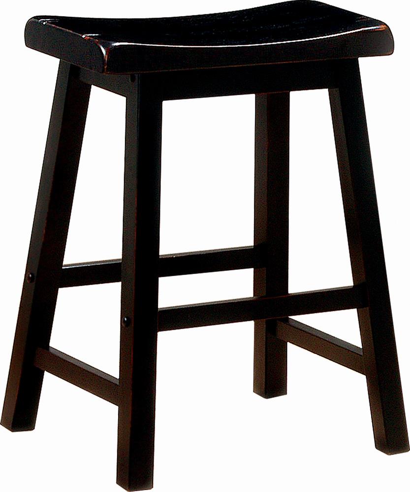 Durant Black Wooden Counter Height Stools, Set of 2