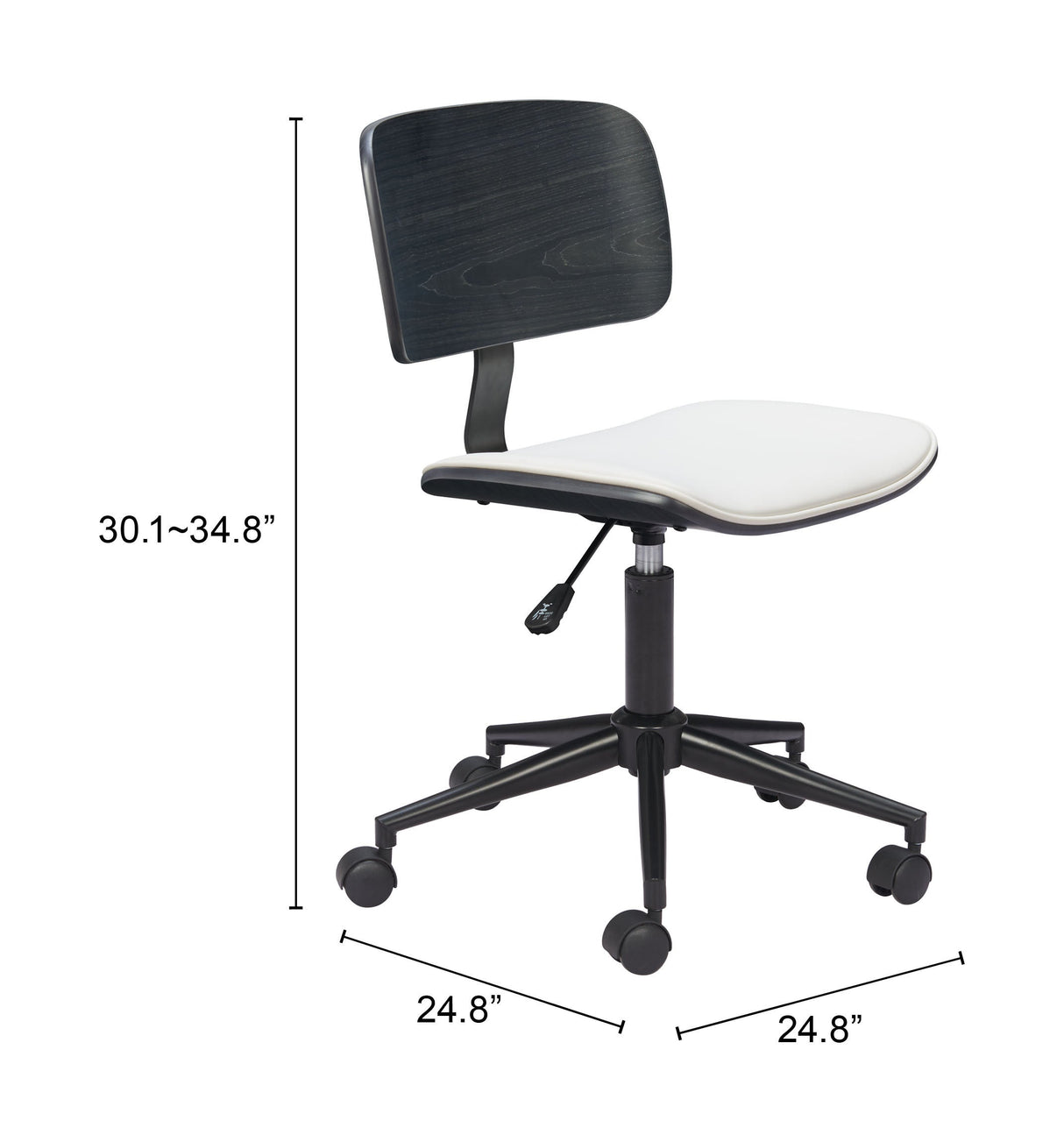 Duravel White & Black Office Chair by Zuomod at Eve Furniture