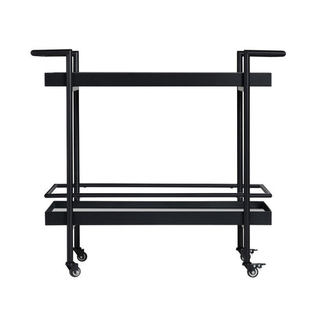 Durham Black/Clear Dining Cart by Crestview at Eve Furniture