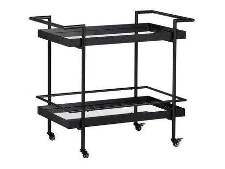 Durham Black/Clear Dining Cart by Crestview at Eve Furniture