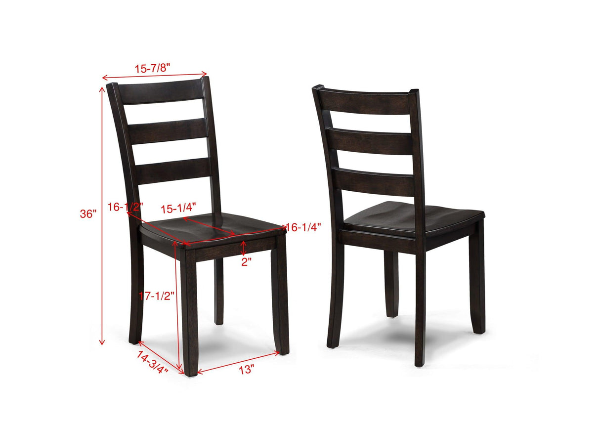 Durham Dark Brown 5-Piece Dining Set by Crown Mark at Eve Furniture