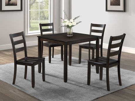 Durham Dark Brown 5-Piece Dining Set by Crown Mark at Eve Furniture