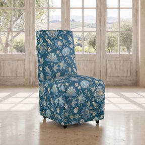 Durham Jacobean Floral Peacock Blue Dining Chair by Furniture of America at Eve Furniture