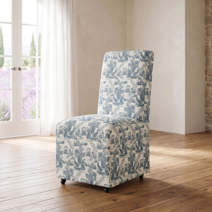 Durham Toile De Jouy Green/White Dining Chair by Furniture of America at Eve Furniture