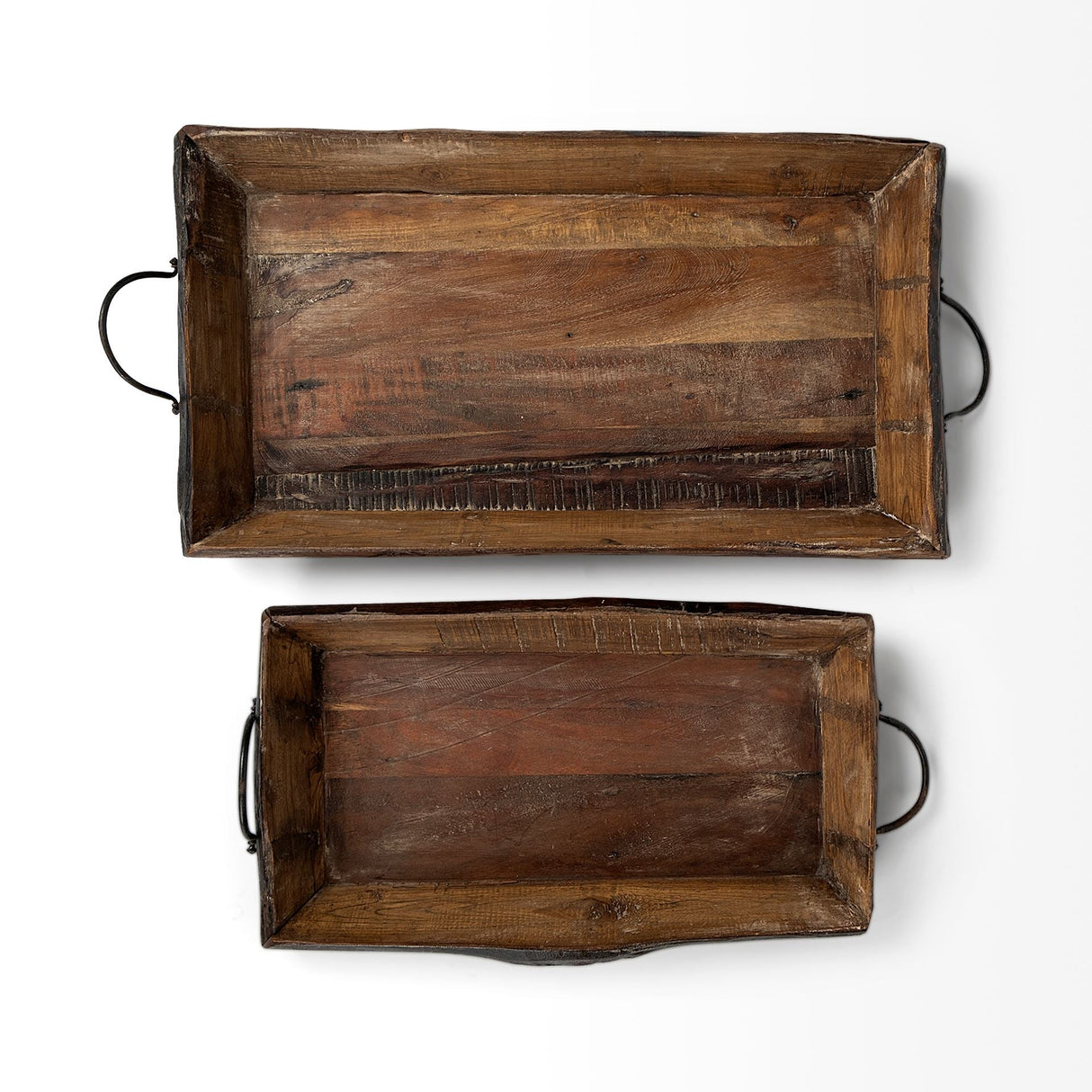 Durone (Set of 2) Brown Wooden Live Edge Serving Trays by Mercana at Eve Furniture