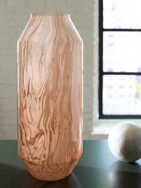 Dushby Blush Pink Vase by Ashley at Eve Furniture