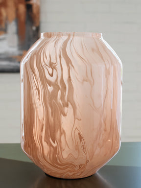 Dushby Blush Pink Vase by Ashley at Eve Furniture