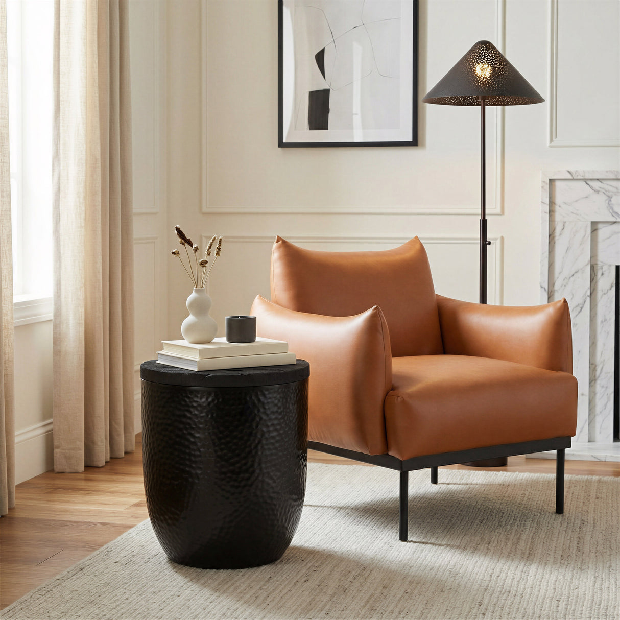 Duskan Black Storage Side Table by Zuomod at Eve Furniture