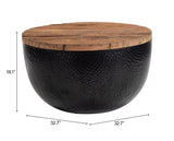 Duskan Natural & Black Storage Coffee Table by Zuomod at Eve Furniture