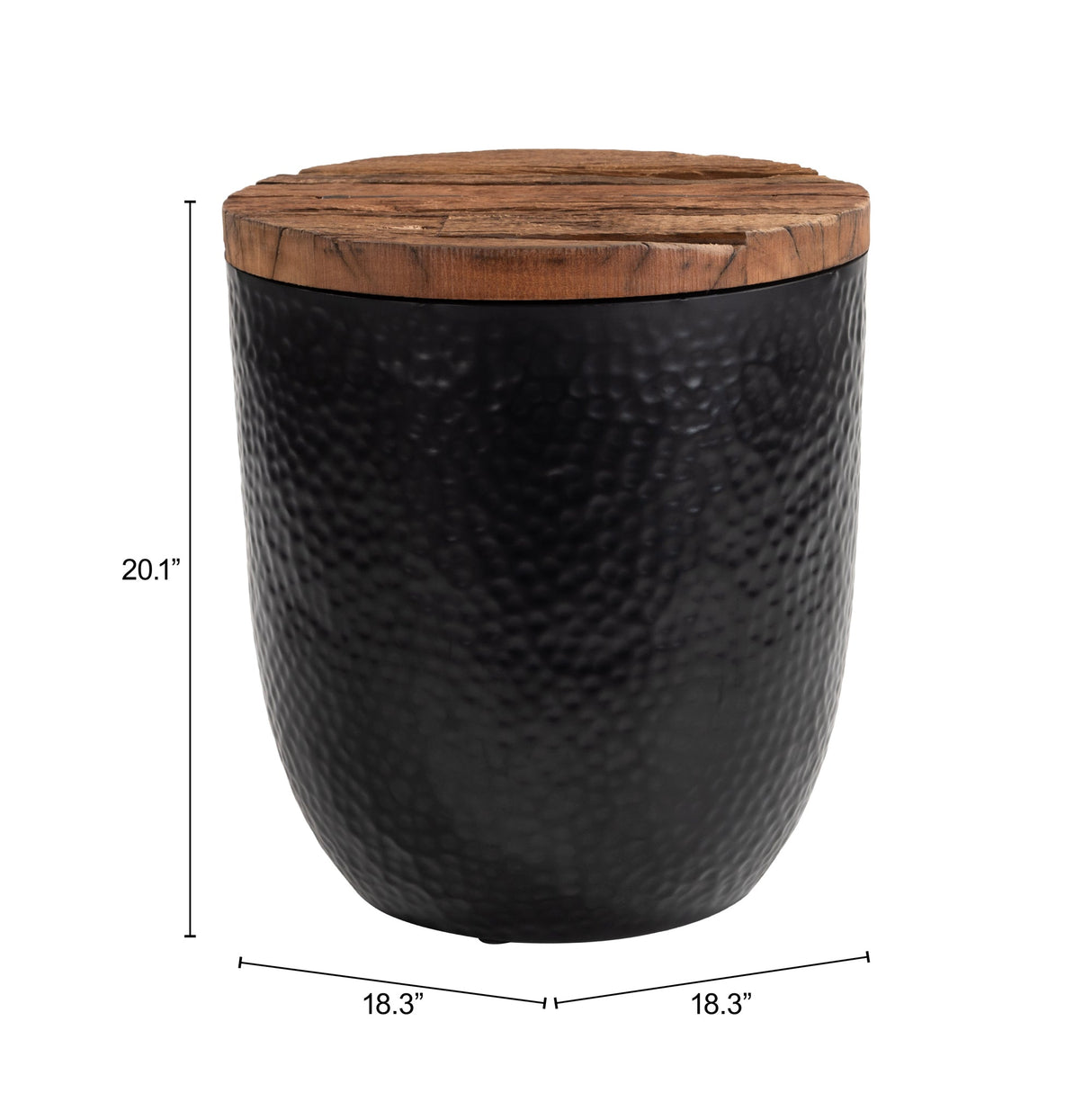 Duskan Natural & Black Storage Side Table by Zuomod at Eve Furniture