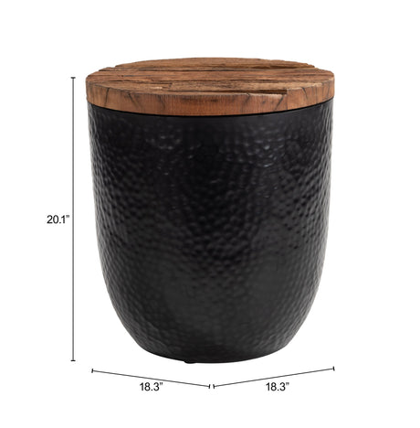 Duskan Natural & Black Storage Side Table by Zuomod at Eve Furniture