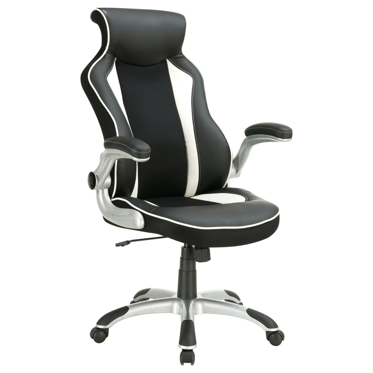 Dustin Black/Silver Adjustable Height Office Chair by Coaster at Eve Furniture
