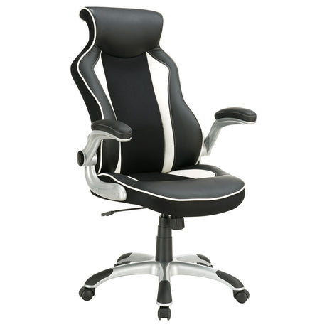 Dustin Black/Silver Adjustable Height Office Chair by Coaster at Eve Furniture