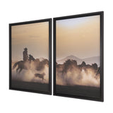 Dusty Herd Chase (Set of 2) by Ismail Atabek FramedPhoto Print Matted under Glass by Mercana at Eve Furniture