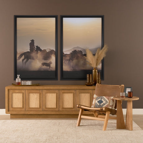 Dusty Herd Chase (Set of 2) by Ismail Atabek FramedPhoto Print Matted under Glass by Mercana at Eve Furniture
