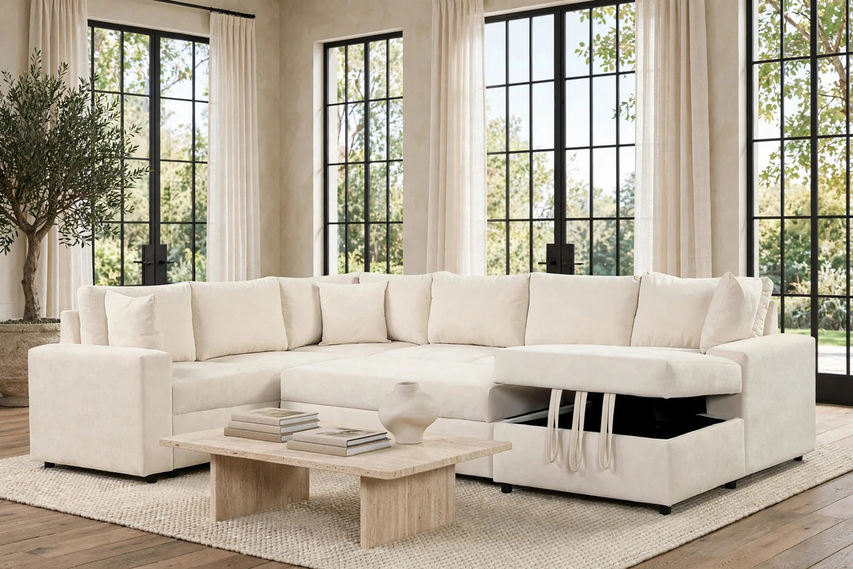 Forever2 Sand Sectional With Pull-Out Bed by Happy Homes at Eve Furniture