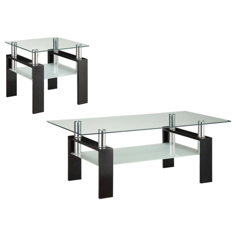 Dyer Black 2-Piece Rectangular Coffee and End Table Set by Coaster at Eve Furniture