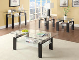 Dyer Black Tempered Glass End Table with Shelf by Coaster at Eve Furniture