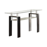 Dyer Black Tempered Glass Sofa Table with Shelf by Coaster at Eve Furniture